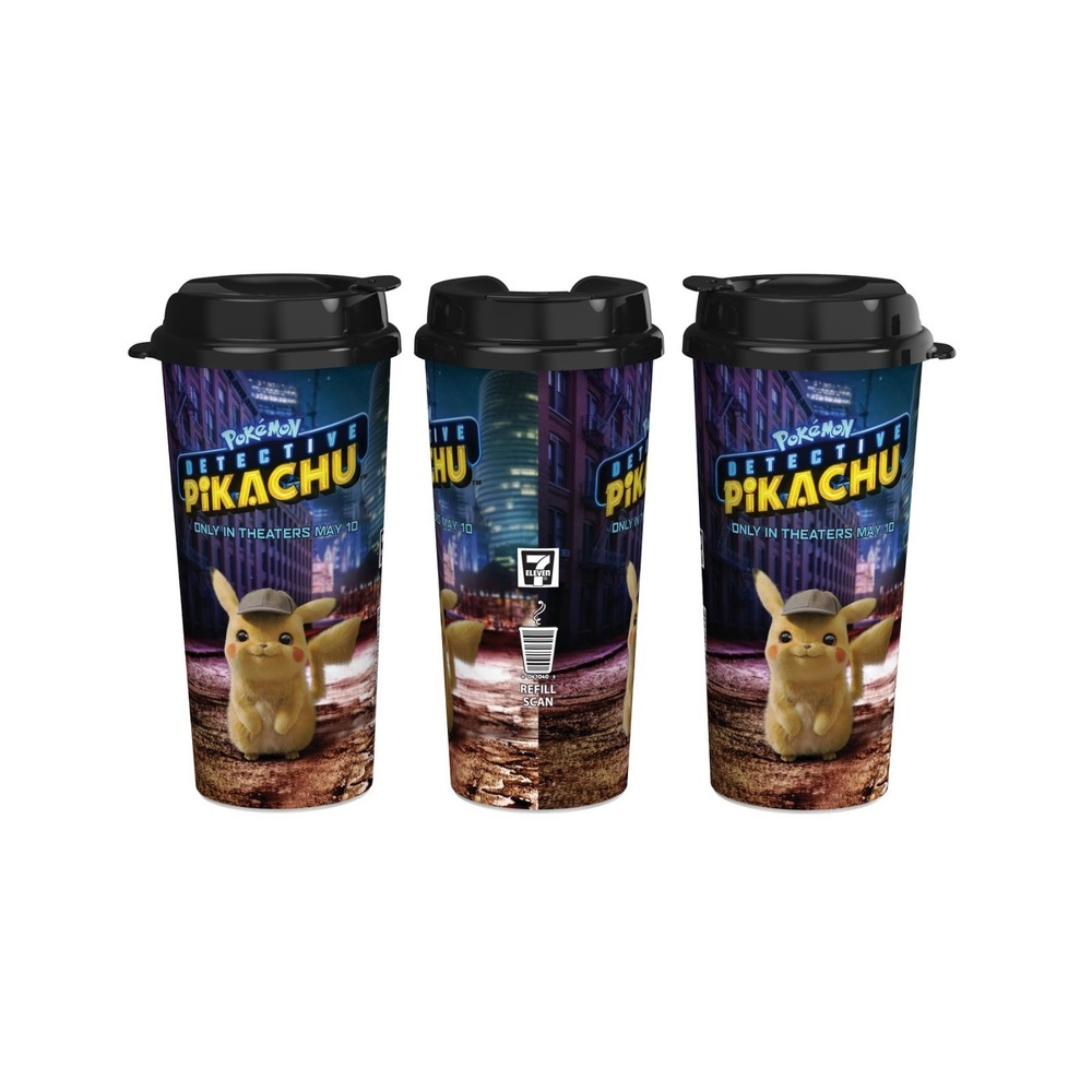 Pokemon Detective Pikachu Movie Cup 7-11  Coffee Tumbler Plastic 16 oz. Sealed